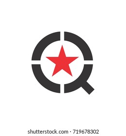 Q letter with star logo