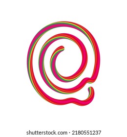 Q letter with swirl candy. Vector candy and sugar font for bright logo, your application, sweet identity and more