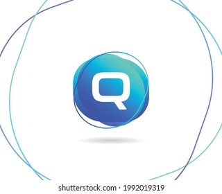 Q Letter Tech Logo Design with Modern Gradient Color Vector Template