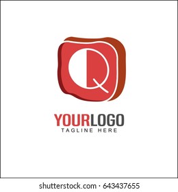 Q letter tech logo. Media advertisement company design concept.