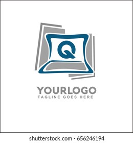 Q Letter tech Technology Logo Template