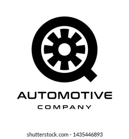 Q Letter tire vector logo template. This font suitable for automotive business. 