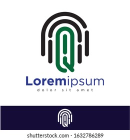 Q Letter Touch Security Technology of cyber logo vector
