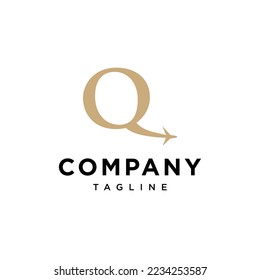 Q Letter Travel Plane Vector logo icon vector Template.eps
