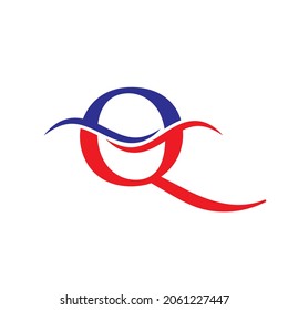 Q letter type logo design vector template. Abstract letter Q logo design with modern trendy