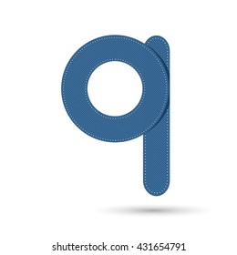 q Letter vector with blue Jeans  on White background