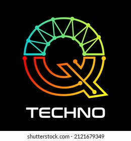 Plantilla de logotipo del vector de letra Q. Este diseño utiliza el símbolo del alfabeto. Adecuado para la tecnología.