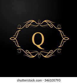 Q letter vector logo template (sign, symbol, emblem, ornament)