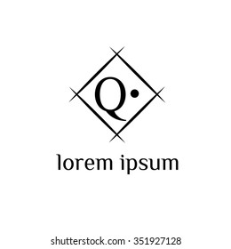 Q letter vector logo template (sign, symbol, emblem, ornament)