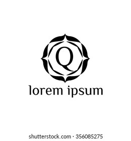 Q letter vector logo template (sign, symbol, emblem, ornament)