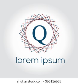 Q letter vector logo template (sign, symbol, emblem, ornament)