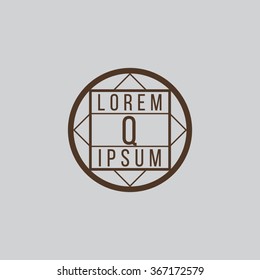 Q letter vector logo template (sign, symbol, emblem, ornament)