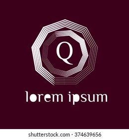 Q letter vector logo template (sign, symbol, emblem, ornament)