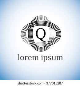 Q letter vector logo template (sign, symbol, emblem, ornament)