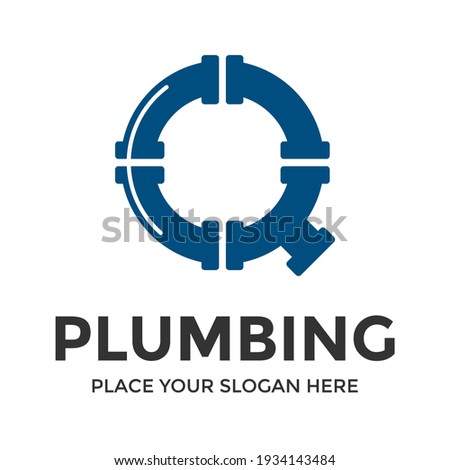 Q Letter vector logo template. This design use pipe symbol. Suitable for industrial.