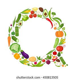 Q letter from vegetables.