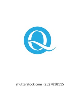 Q letter water wave logo vector