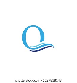 Q letter water wave logo vector