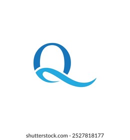 Vetor de logotipo de onda de água de letra Q