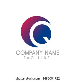 Q letter wave Logo Template vector illustration