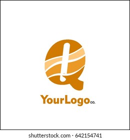Q letter wave Logo Template vector illustration and nature icon vector
