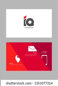 I & Q letters Joint logo icon with business card vector template.
