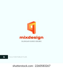 Q letters monogram. Gradient abstract logo isolated on a dark background. Monochrome option.