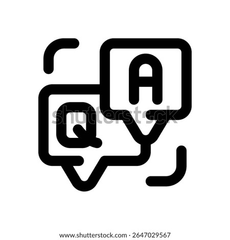 q and a line icon. Clean and minimalist vector icon for websites, mobile apps, presentations, and logos. Fully scalable and customizable for any project.