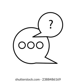 Q and A line icon, Questions and answers symbol, logo illustration flat design on white background..eps