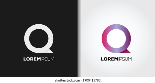 Q conjunto de marcas de logotipo plantilla de ideas vector