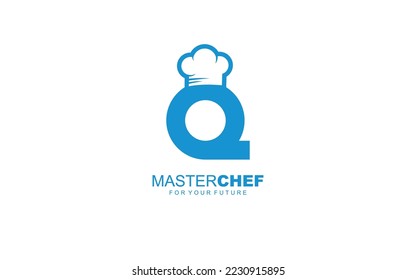 Q logo cafe or restaurant for branding company. cooking template vector illustration for your brand.