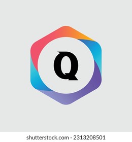 Q Logo Farbiges Vektordesign. Symbolkonzept. Abstrakte moderne