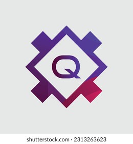 Q logo Colorful Vector Design. Icon Concept. Abstract modern