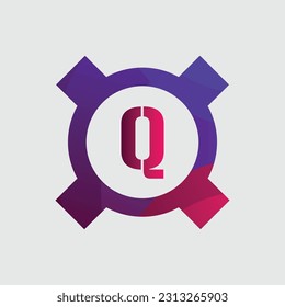 Q logo Colorful Vector Design. Icon Concept. Abstract modern