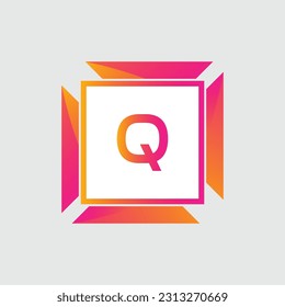 Q logo Colorful Vector Design. Icon Concept. Abstract modern