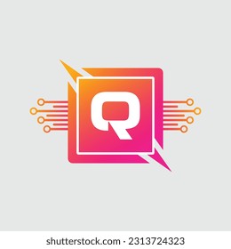 Q logo Colorful Vector Design. Icon Concept. Abstract modern