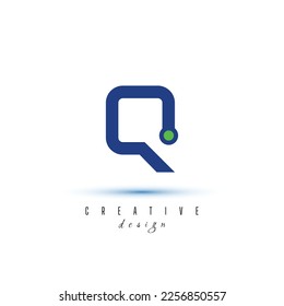 Q logo creative blue gradient alphabet letter logo for branding and business. Design for lettering and corporate identity. Professional icon