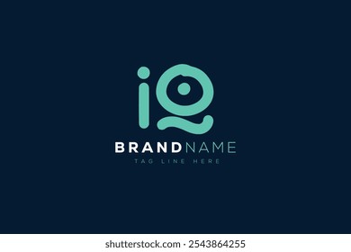 Diseño de logo I y Q. IQ Cartas abstractas Logo Monograma. Este diseño de logotipo es el proceso de crear un símbolo visual que representa una marca, empresa o individuo.