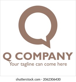 Q logo design on Communications theme
