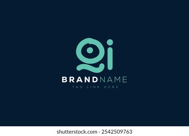 Q und I Logo-Design. QI abstrakte Buchstaben Logo Monogramm. Dieses Logo-Design ist der Prozess der Erstellung eines visuellen Symbols, das eine Marke, ein Unternehmen oder eine Einzelperson repräsentiert.