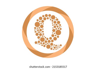 Q Logo Design Vector Icon Symbol Template. Dots Logo