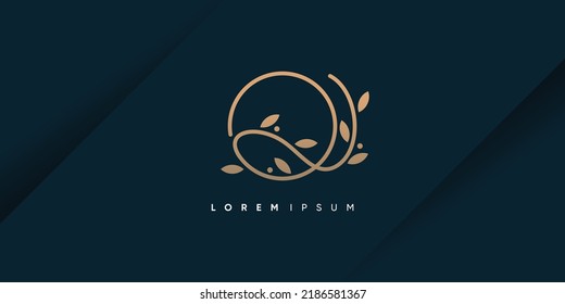 Q logo design vector with nature beauty concept idea