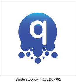 q logo with dots icon design