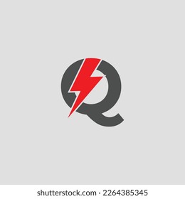 Q logo energy vector for identity company. Electric Bolt Letter Q Logo Vector Illustration for your brand.