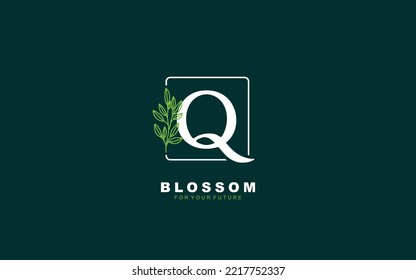 Q logo floral vector for identity company. initial letter nature template vector illustration for your brand.