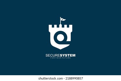 Q logo vector fortaleza para la empresa de identidad. ilustración vectorial de plantilla de seguridad de letra inicial para su marca.