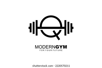 Q logo gym vector for identity company. initial letter fitness template vector illustration for your brand.