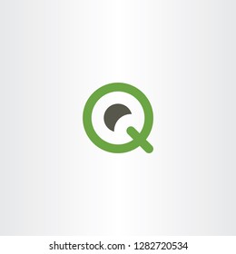 q logo icon green letter vector symbol design element