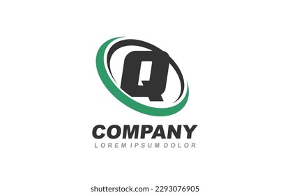 Q Logo letter with CIRCLE concept for template 