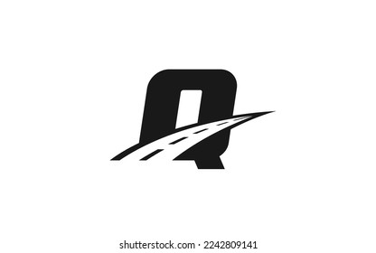 Q Logo letter with ROAD concept for template 